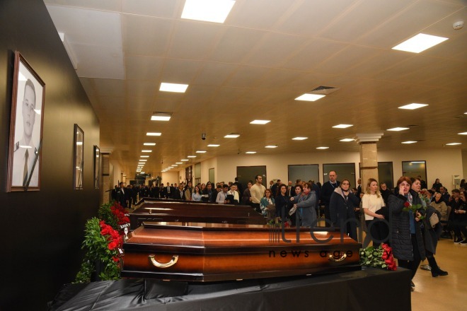 Baku hosts farewell ceremony for AZAL plane crash crew members Azerbaijan Baku 29 december 2024

